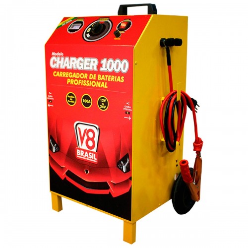 Carregador de Baterias 100A 12/24v Bivolt Charger 1000 V8 Brasil